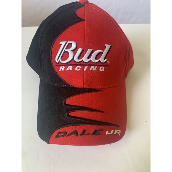 NASCAR Adjustable Hat Red Bud Racing With Dale Earnhardt Jr "8" In Black On Bill - Picture 1 of 8